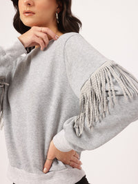 DressBerry Bohemian Beat Studded Fringed Sweatshirt