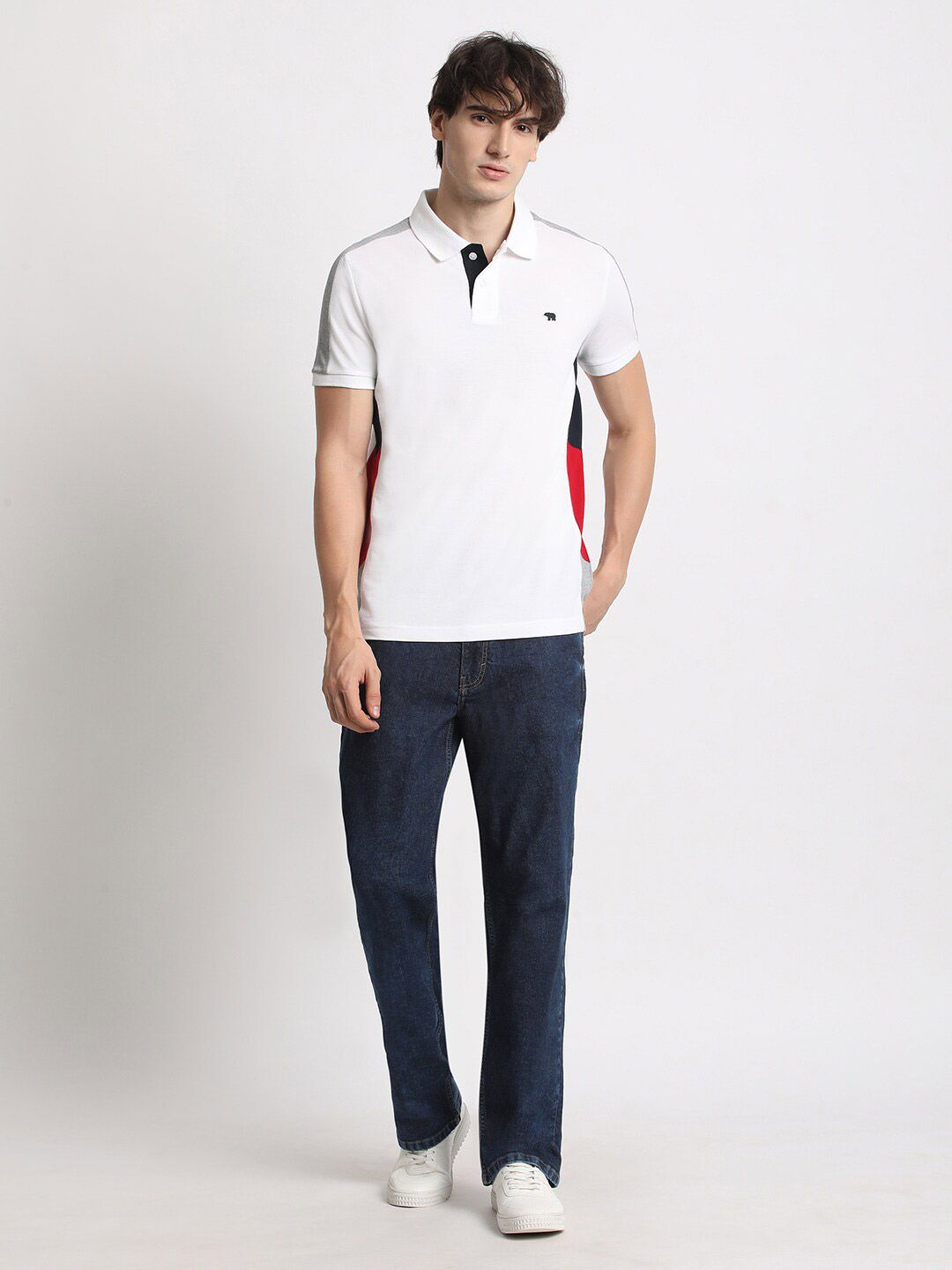 THE BEAR HOUSE Polo Collar Cotton Slim Fit T-shirt