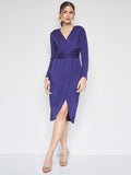 AND V-Neck Tulip Midi Sheath Dress
