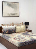 BOMBAY DYEING Ethnicity Brown Ethnic Printed Cotton 300 TC King Bedsheet Set 2.74 x 2.74 m