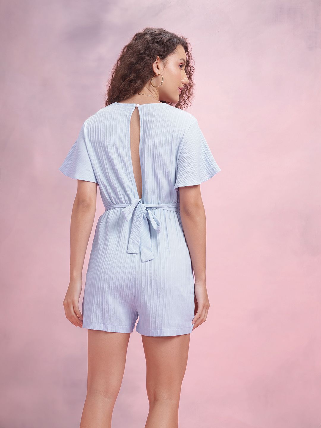 DressBerry Textured Faux Wrap Playsuit