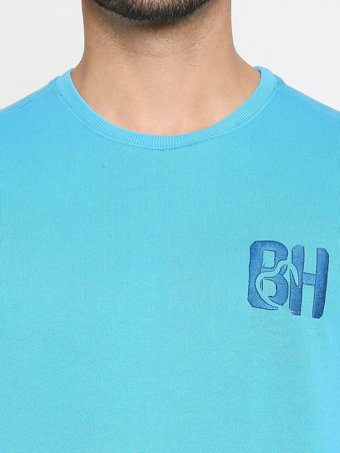 Being Human Men Turquoise Blue Printed Sweatshirt