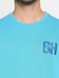 Being Human Men Turquoise Blue Printed Sweatshirt