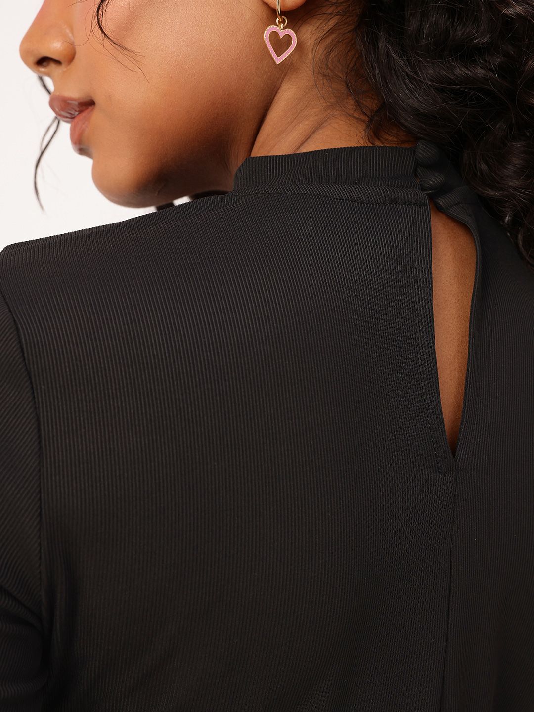 DressBerry Darling Details Printed Ribbed Fit & Flare Dress