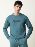 RARE RABBIT Men Loki Slim Fit Printed Round Neck Sweatshirt
