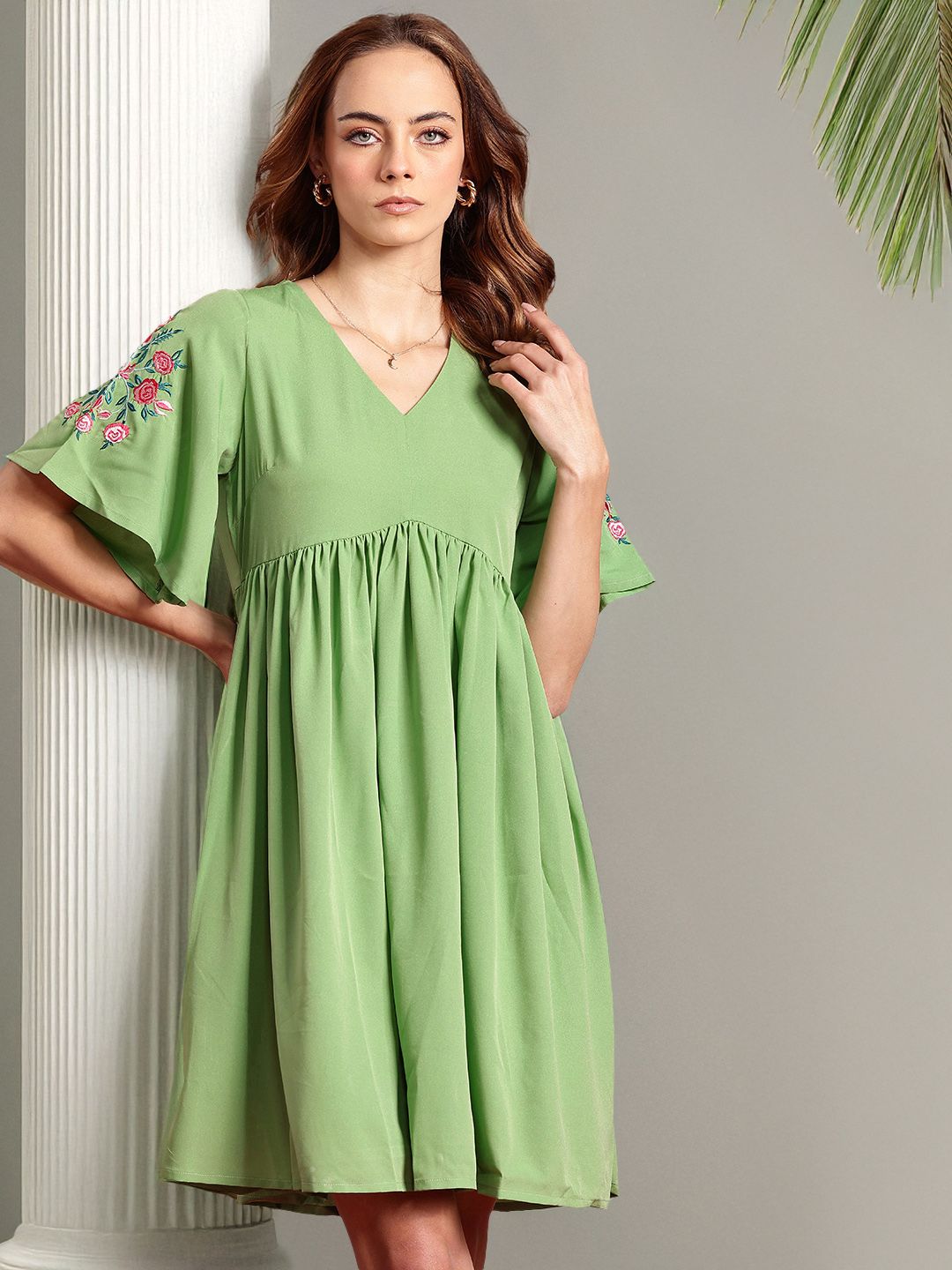all about you Flared Sleeve A-Line Dress