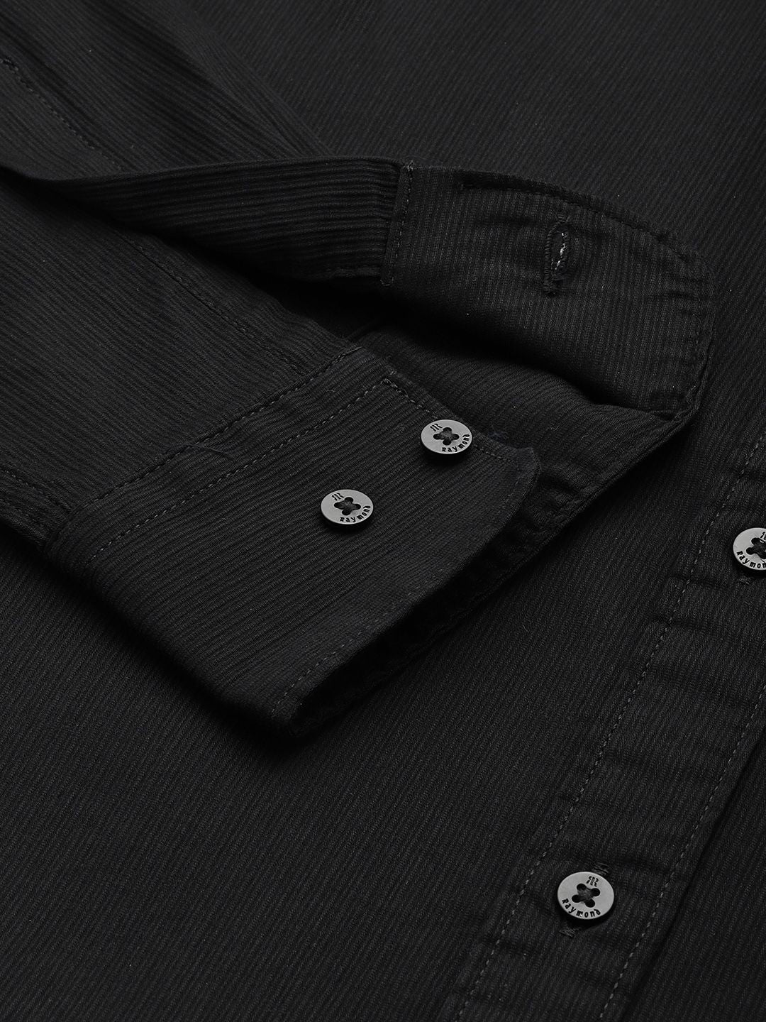 Raymond Self-Striped Slim Fit Casual Shirt