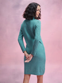 DressBerry Embellished Cable Knit Sheath Acrylic Winter Dress