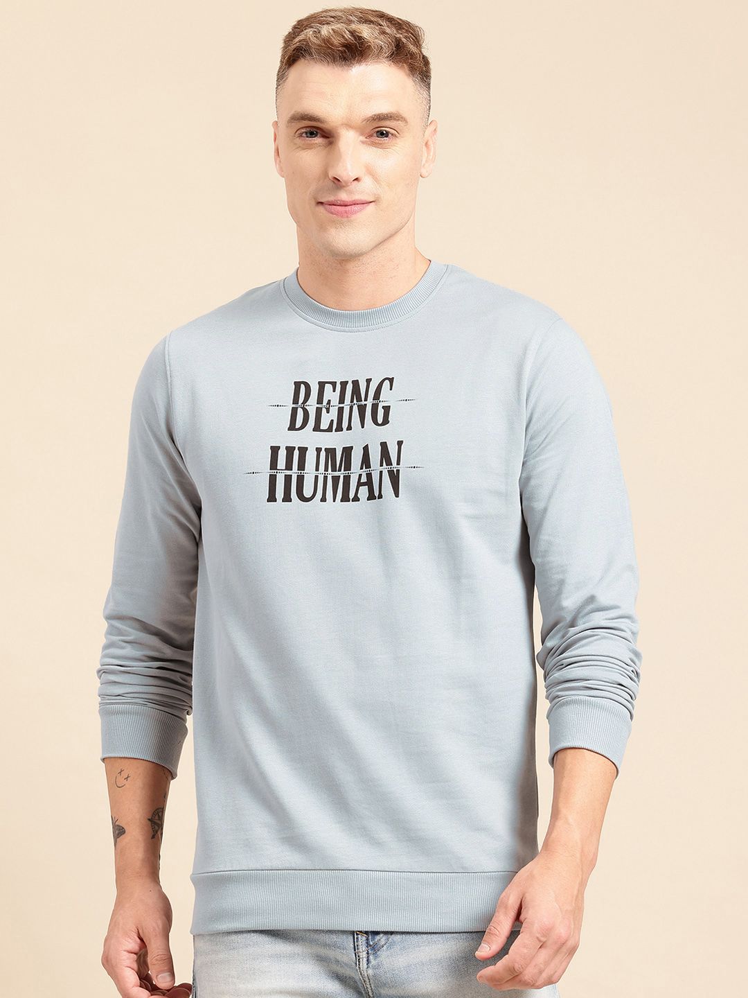 Being Human Men Pure Cotton Sweatshirt