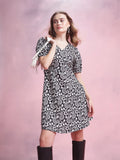 DressBerry Floral Print Puff Sleeve A-Line Dress
