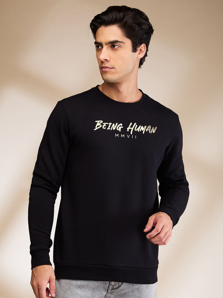 Being Human Men Typography Printed Round Neck Cotton Pullover Sweatshirt