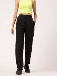 Women Soft Edgy Meets Chic High-Rise Trousers