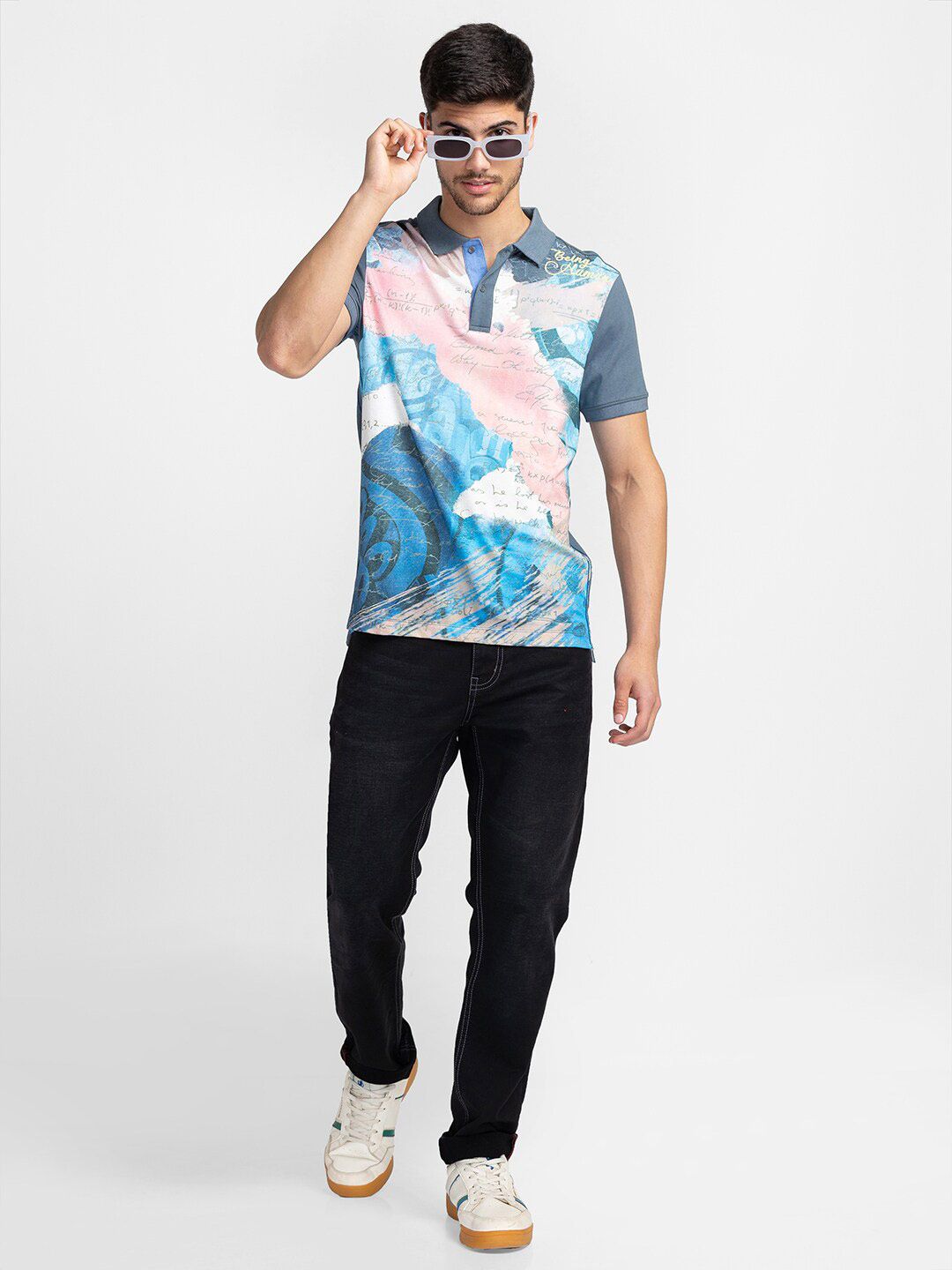 Being Human Printed Polo Collar Cotton T-shirt