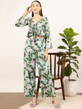 STREET 9 Green Floral Printed Top & Palazzos