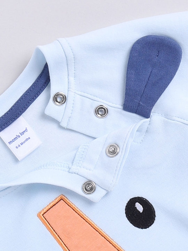 Moms Love Infant Boys Applique Detail T-Shirt With Trouser