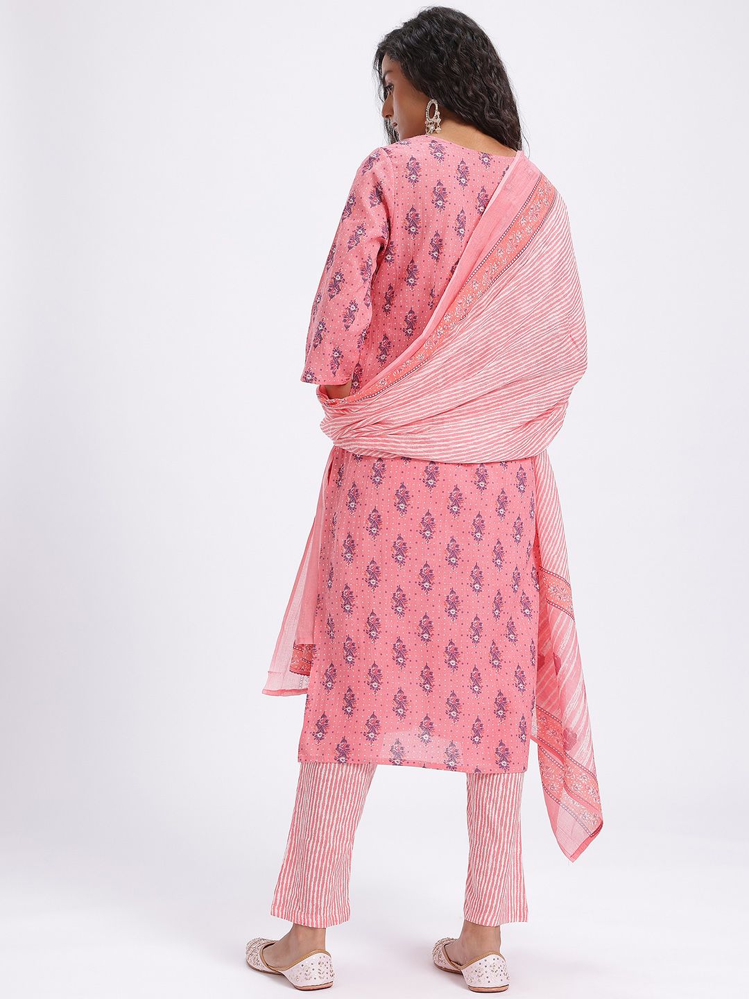 Anouk Printed Pure Cotton Kurta with Trousers & Dupatta