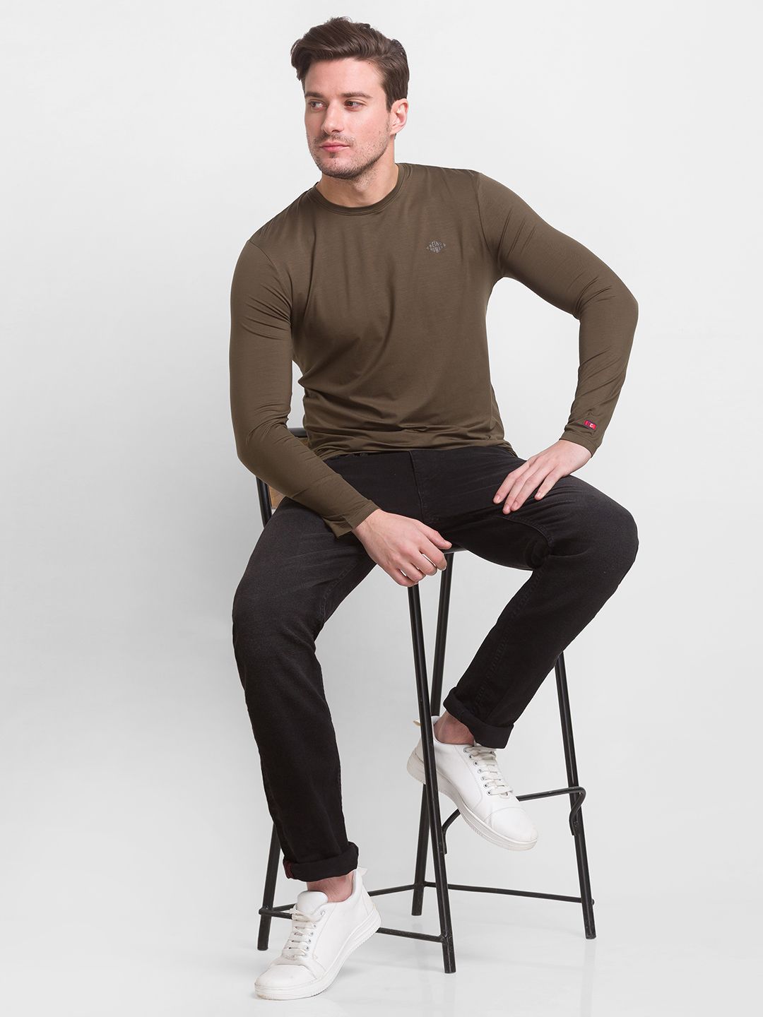 Being Human Men Brown Cotton T-shirt