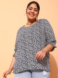 CURVY STREET Plus Size Floral Printed Top