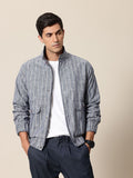 Mr Bowerbird Stand Collar Striped Bomber Jacket