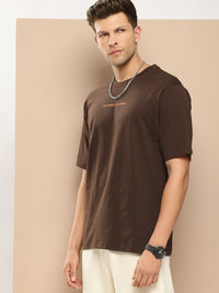 Difference of Opinion Men Typography Printed Pure Cotton Oversized T-shirt