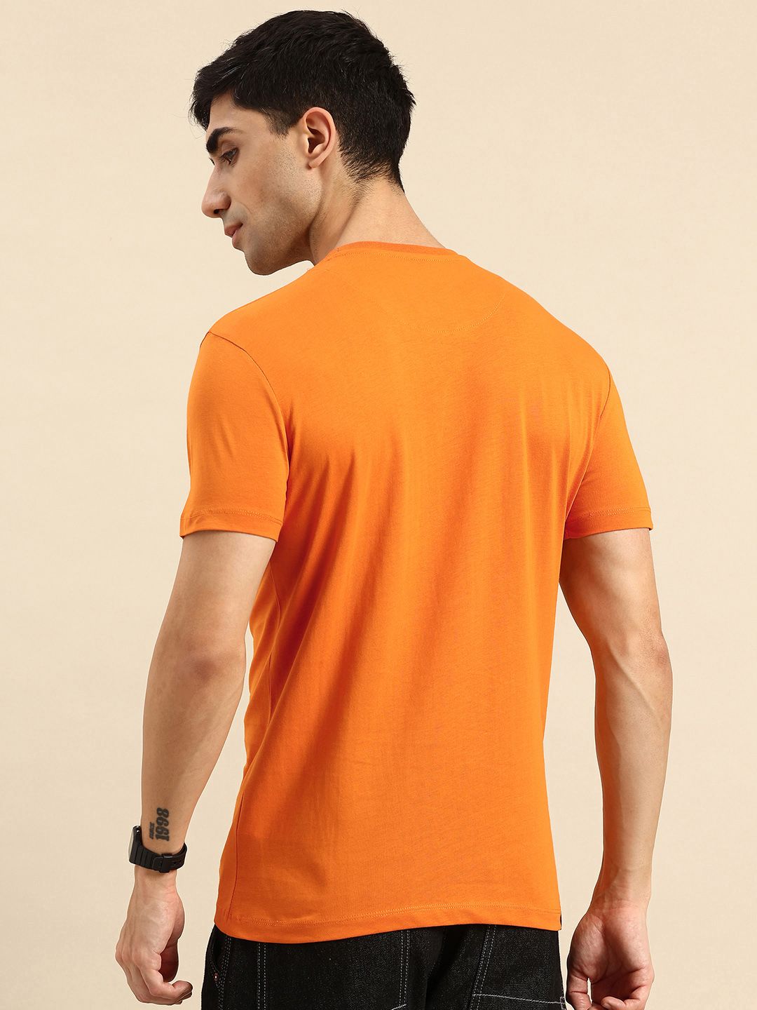 Being Human Pure Cotton Brand Logo Printed Slim Fit T-shirt