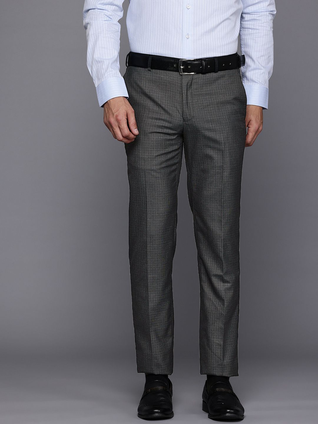 Raymond Men Checked Slim Fit Trousers