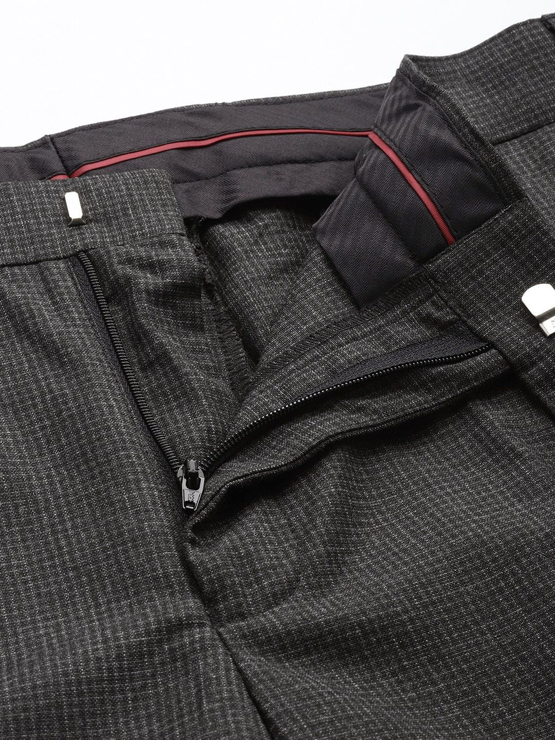 Park Avenue Men Checked Formal Trousers