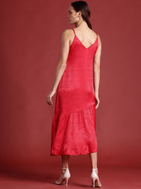 all about you Floral Satin Jacquard Drop waist Midi Dress