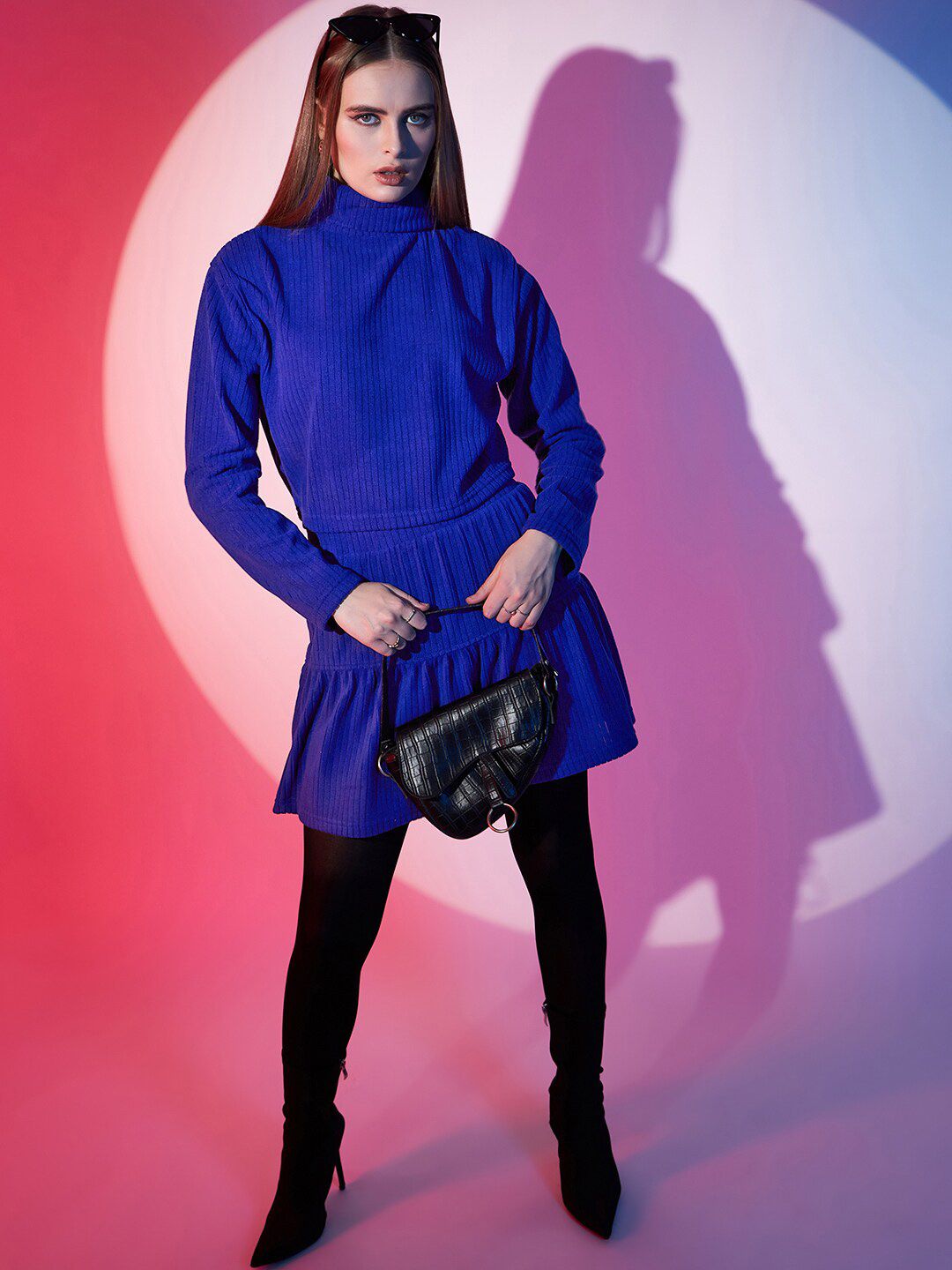 STREET 9 Self-Design A-Line Mini Skirt