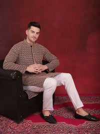Jompers Floral Embroidered Thread Work Sequinned Kurta