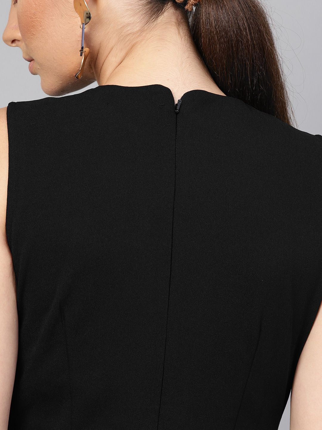 SASSAFRAS Women Black Solid Basic Jumpsuit