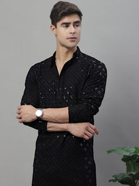 Jompers Geometric Chikankari Embroidered Kurta With Pyjamas