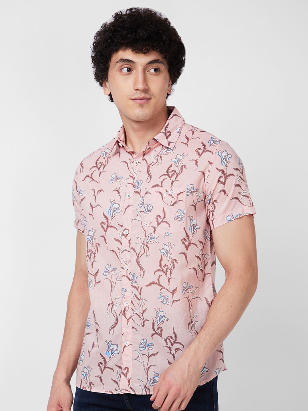 SPYKAR Floral Printed Cotton Shirt