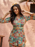 KALINI Printed Regular Tunic with Palazzos