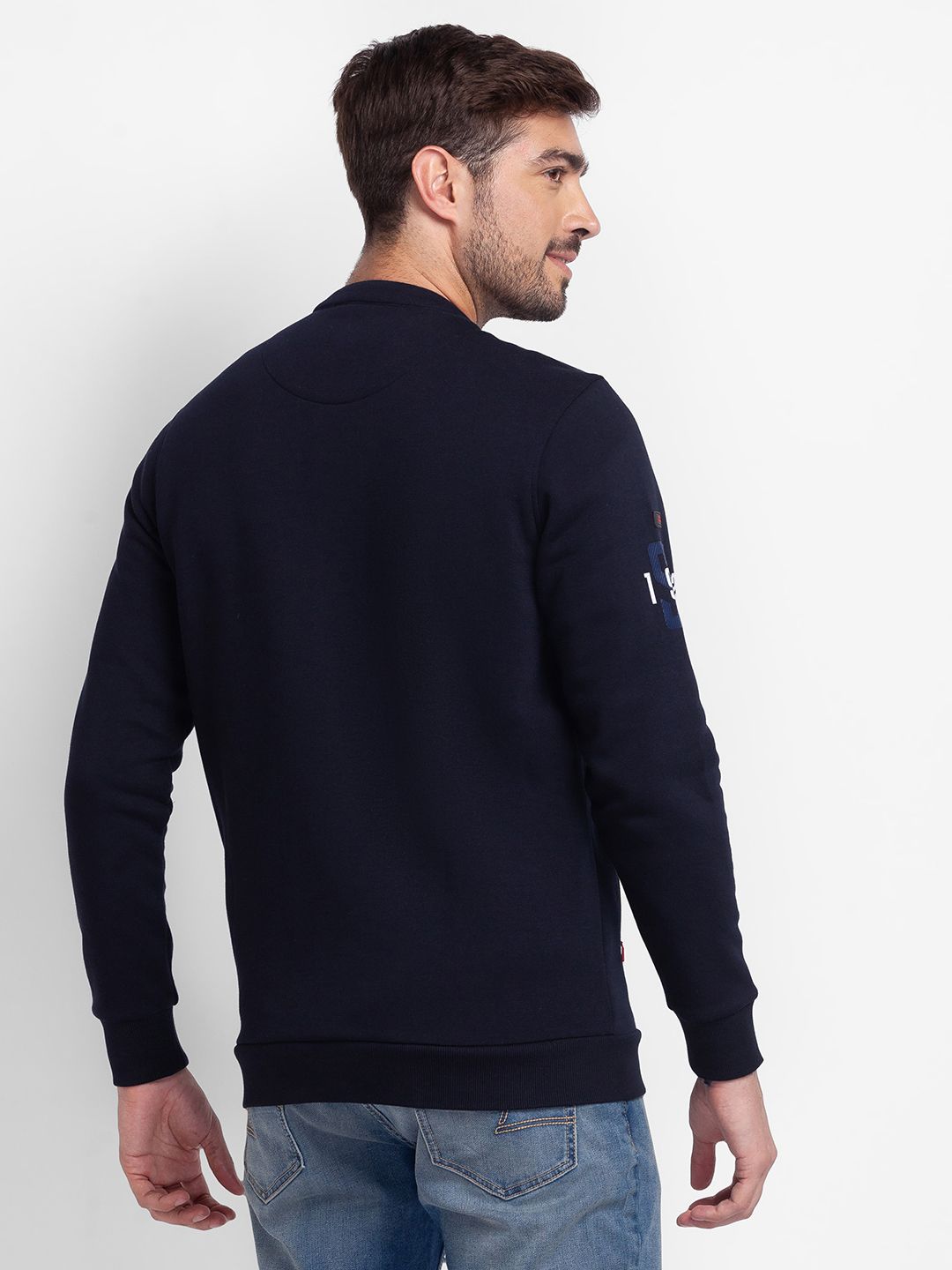 SPYKAR Striped Front-Open Sweatshirt