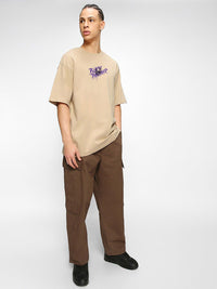 Bewakoof Warrior King Printed Drop-Shoulder Sleeves Oversized Cotton T-shirt