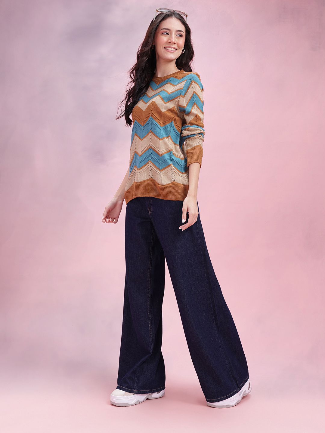 DressBerry Women Chevron Acrylic Pullover