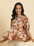 W Floral Printed A Line Top