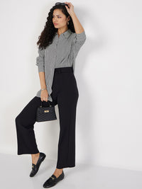 SASSAFRAS Oversized Vertical Striped Spread Collar Casual Shirt