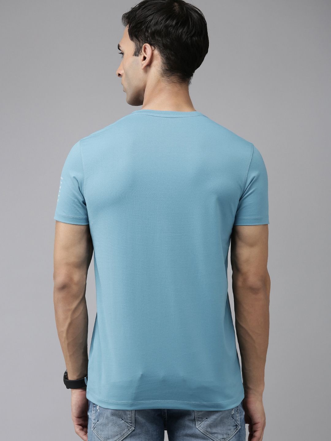 SPYKAR Printed Pure Cotton Slim Fit T-shirt