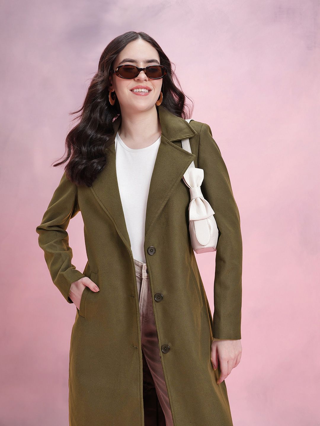 DressBerry Single-Breasted Longline Overcoat