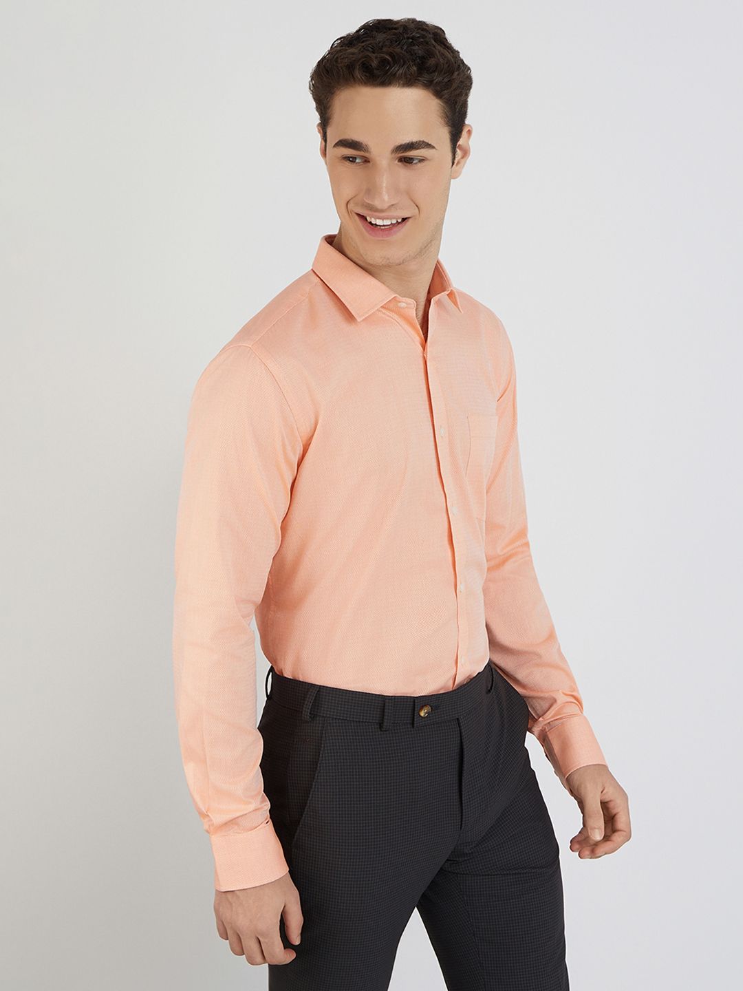 Park Avenue Self Design Slim Fit Pure Cotton Formal Shirt