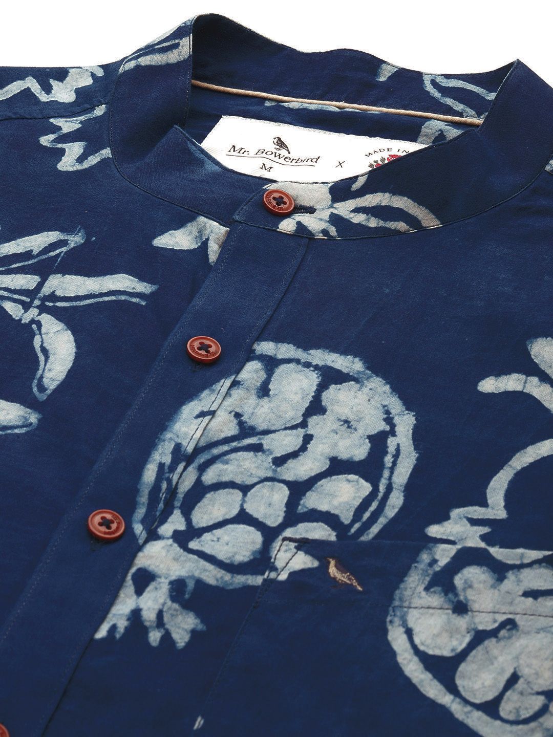 Mr Bowerbird Pure Cotton Tailored Fit Hand Block Printed Casual Shirt