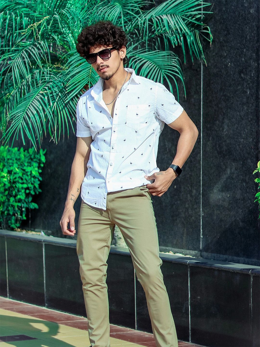 HIGHLANDER Men Olive Green Tapered Fit Chinos