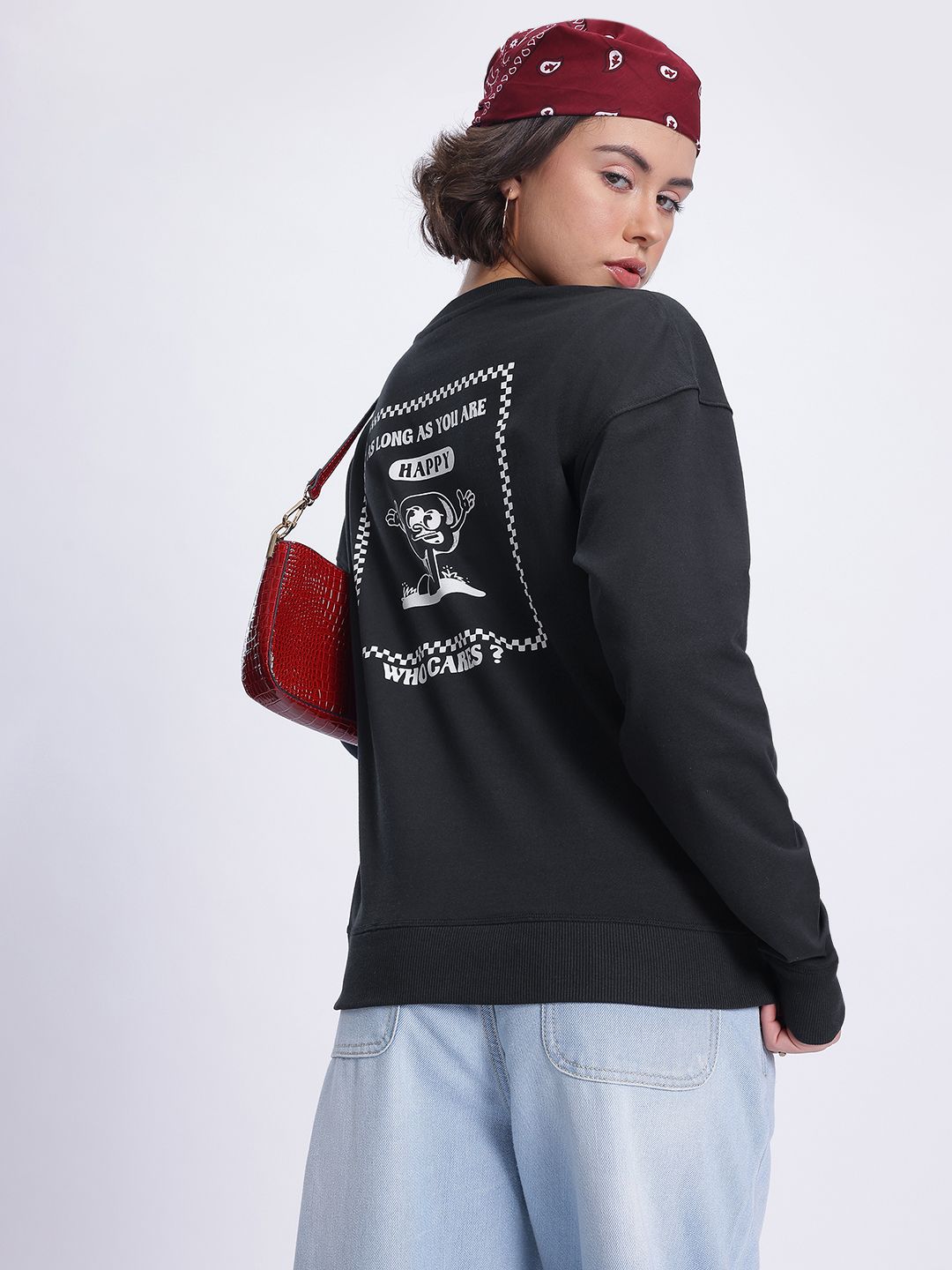 DressBerry Printed Drop-Shoulder Sweatshirt