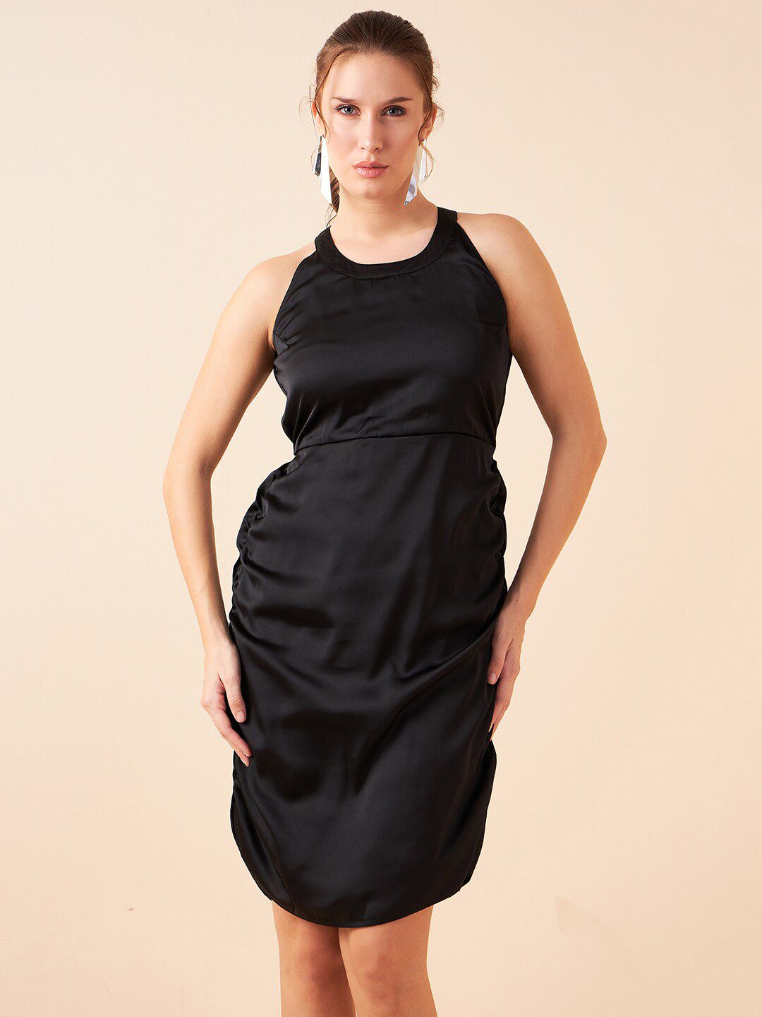 Antheaa Bodycon Dress With Ethnic Motifs Printed Jacket