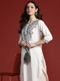 Indo Era Women Paisley Embroidered Thread Work Kurta