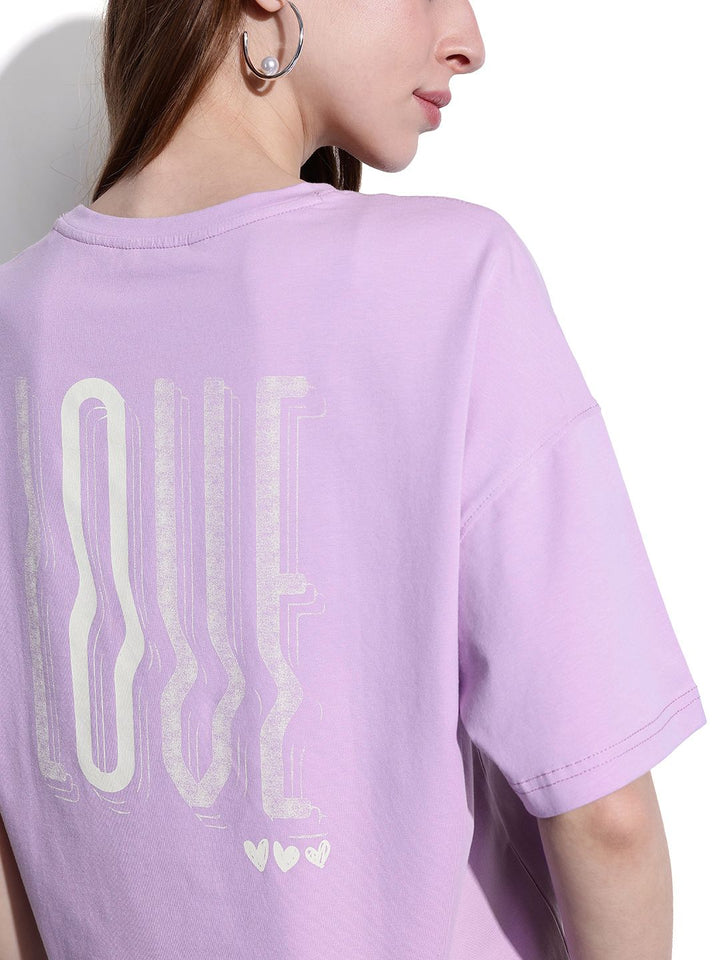 DressBerry Lavender Haze Little Hearts Oversized T-shirt