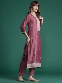 Indo Era Floral Embroidered Thread Work Kurta with Trousers & With Dupatta