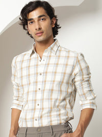 RARE RABBIT Men Fernie Slim Fit Tartan Checked Cotton Shirt